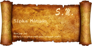 Sipka Mátyás névjegykártya